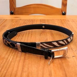 Brighton Women's Cheetah/Zebra Print Brown Belt, Size 34